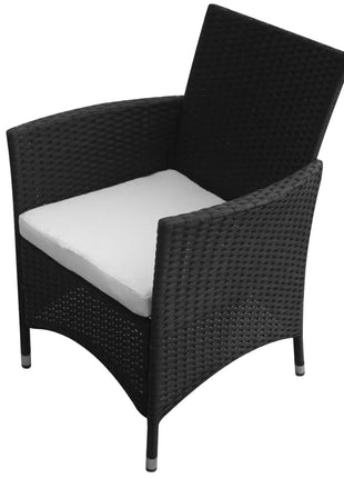 Tuinstoelen 2 st poly rattan zwart