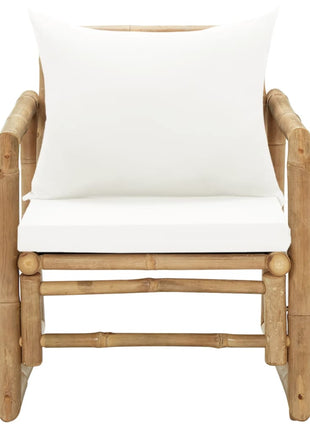 Tuinstoelen 2 st met kussens bamboe