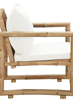 Tuinstoelen 2 st met kussens bamboe