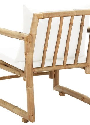 Tuinstoelen 2 st met kussens bamboe