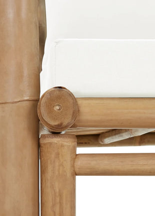 Tuinstoelen 2 st met kussens bamboe