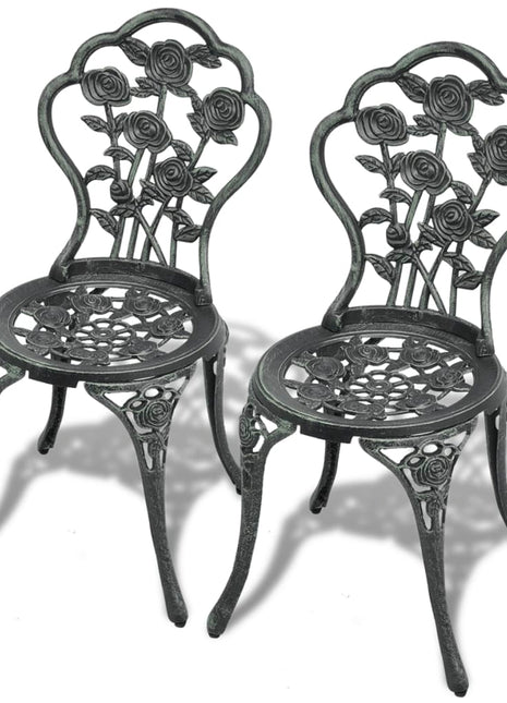 Bistrostoelen 2 st gietaluminium groen