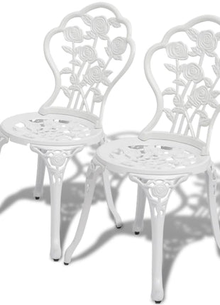 Bistrostoelen 2 st gietaluminium wit