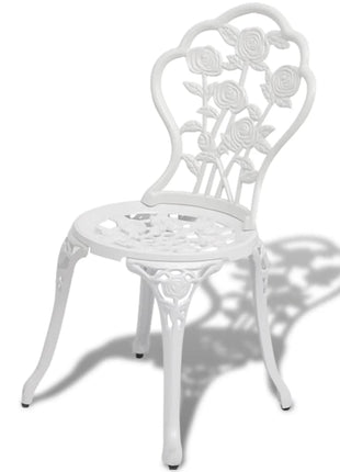 Bistrostoelen 2 st gietaluminium wit