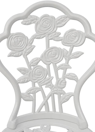 Bistrostoelen 2 st gietaluminium wit