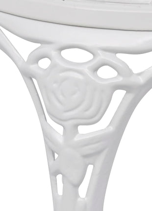 Bistrostoelen 2 st gietaluminium wit