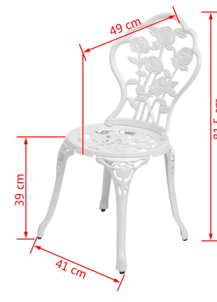 Bistrostoelen 2 st gietaluminium wit