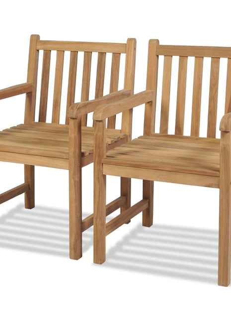 Tuinstoelen 2 st massief teakhout