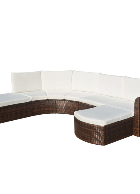 Loungeset Met Kussens Poly Rattan