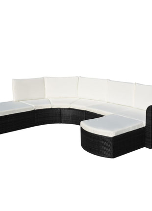 Loungeset Met Kussens Poly Rattan