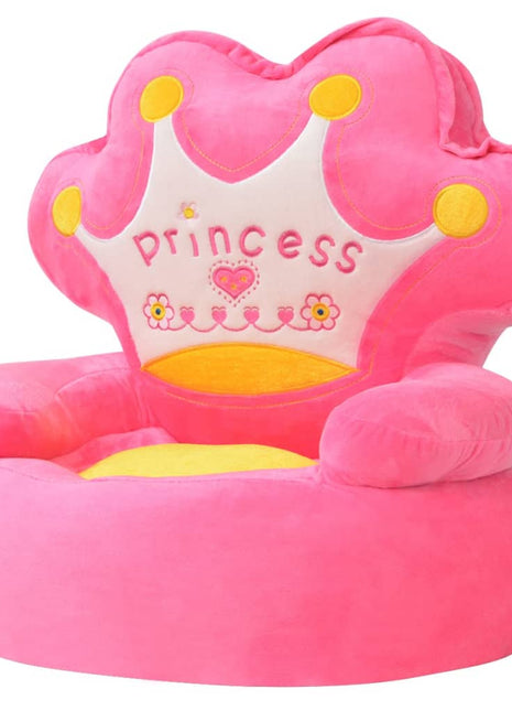 Kinderstoel prinses pluche roze