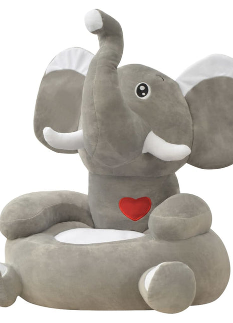 Kinderstoel olifant pluche grijs