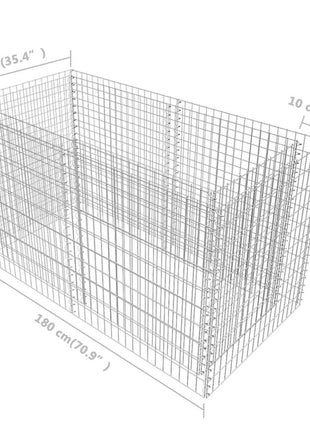 Gabion Plantenbak Verhoogd 180X90X100 Cm Staal Zilverkleurig