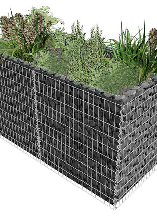 Gabion Plantenbak Verhoogd 180X90X100 Cm Staal Zilverkleurig