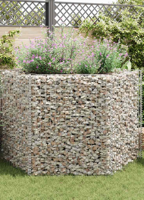 Gabion plantenbak verhoogd zeshoekig 160x140x100 cm