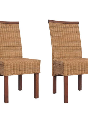 Eetkamerstoelen Natuurlijk Rattan Bruin