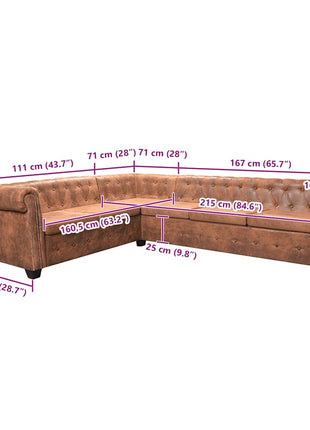 Chesterfield Hoekbank Kunstleer