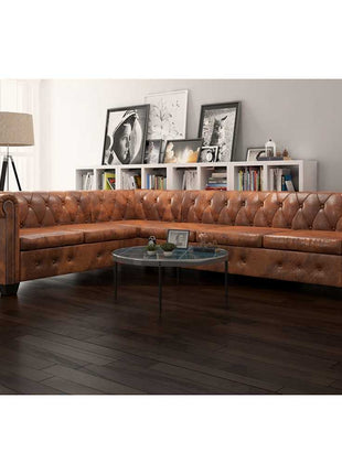 Chesterfield Hoekbank Kunstleer