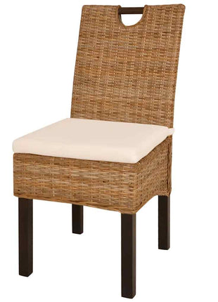 Eetkamerstoel Kubu 2 Stuks Rattan Mangohout