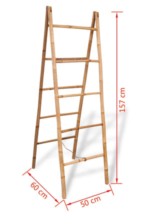 Dubbele Handdoekenladder Met 5 Tredes 50X160 Cm Bamboe