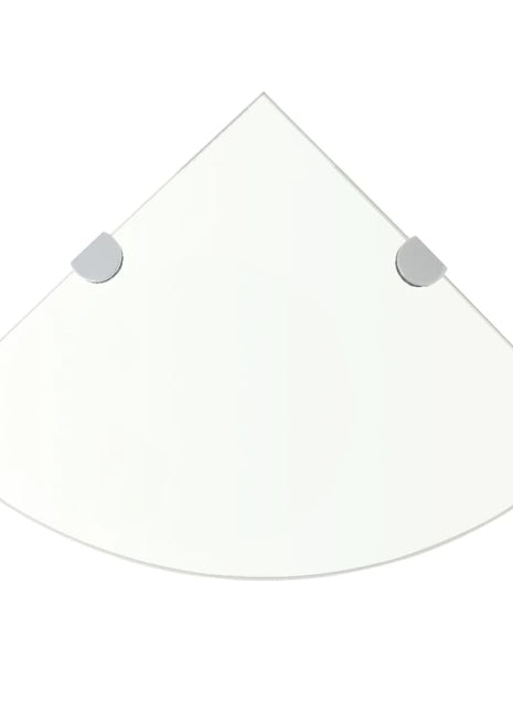 Hoekschap Met Chromen Dragers Transparant Glas Doorzichtig