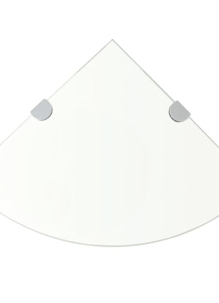 Hoekschap Met Chromen Dragers Transparant Glas Doorzichtig