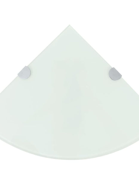 Hoekschap Met Chromen Dragers Glas Wit
