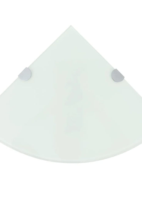 Hoekschap Met Chromen Dragers Glas Wit