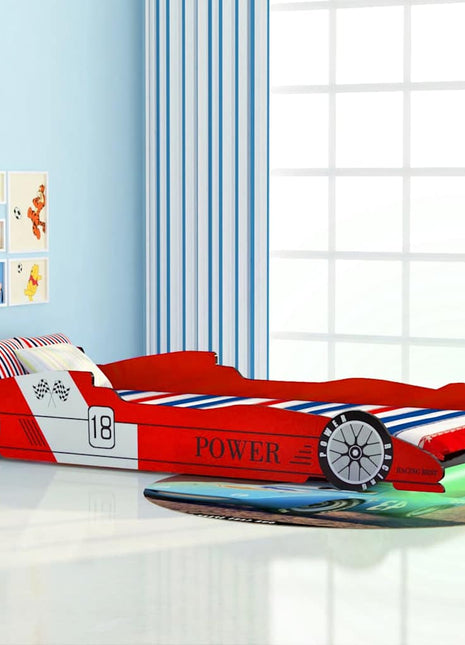 Kinderbed Raceauto Met Led-Verlichting 90X200 Cm