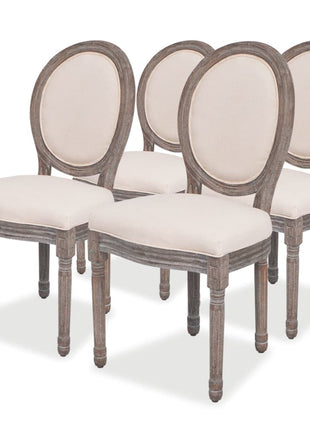 Eetkamerstoelen Stof Crèmekleurig