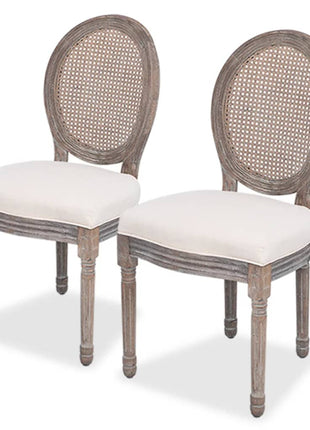 Eetkamerstoelen Stof Crèmekleurig