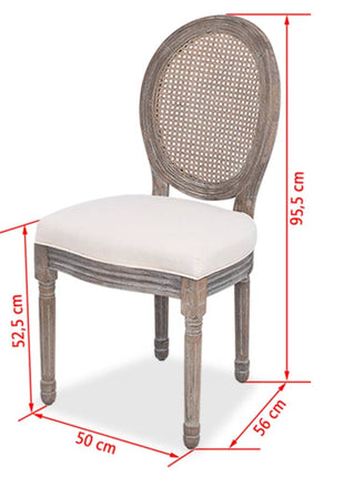 Eetkamerstoelen Stof Crèmekleurig
