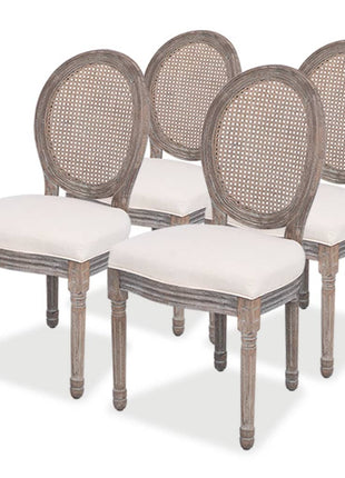Eetkamerstoelen Stof Crèmekleurig