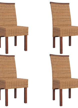 Eetkamerstoelen Natuurlijk Rattan Bruin