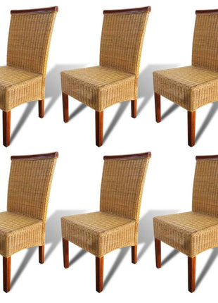 Eetkamerstoelen Natuurlijk Rattan Bruin