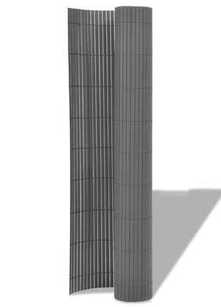 Tuinafscheiding dubbelzijdig 150x500 cm PVC grijs