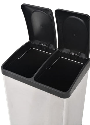 Pedaalemmer voor recycling 36 L roestvrij staal