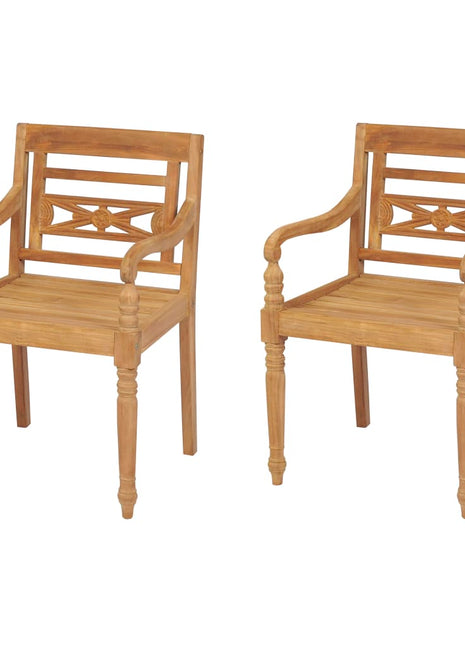Stoelen Batavia 2 st massief teakhout