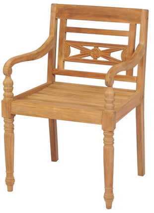 Stoelen Batavia 2 st massief teakhout