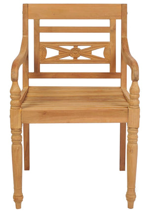 Stoelen Batavia 2 st massief teakhout