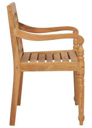 Stoelen Batavia 2 st massief teakhout