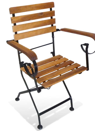 Tuinstoelen inklapbaar 2 st staal en massief acaciahout