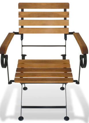 Tuinstoelen inklapbaar 2 st staal en massief acaciahout