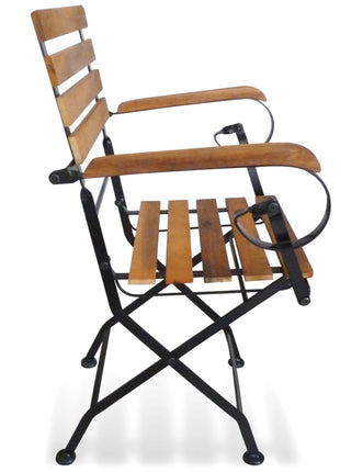 Tuinstoelen inklapbaar 2 st staal en massief acaciahout