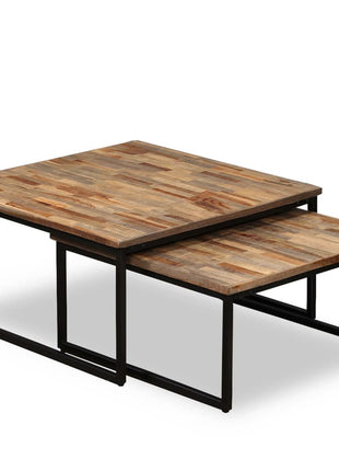 Tafeltjesset Massief Gerecycled Teakhout 2-Delig