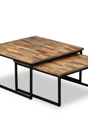 Tafeltjesset Massief Gerecycled Teakhout 2-Delig