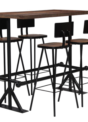 3-Delige Barset Massief Gerecycled Hout