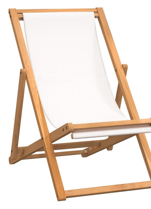 Ligstoel 56x105x96 cm teakhout crème