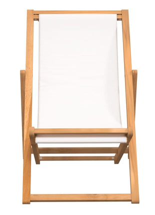 Ligstoel 56x105x96 cm teakhout crème