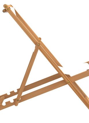 Ligstoel 56x105x96 cm teakhout crème